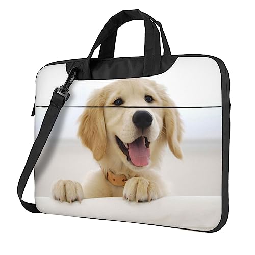 Sac ordinateur portable imperméable sacoche bandoulière Golden Retriever