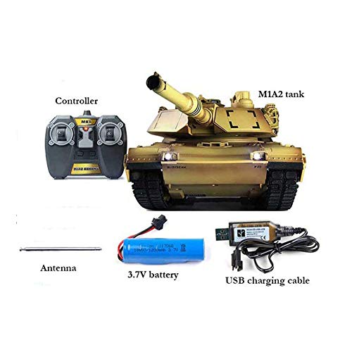Believe Americano M1A2 Telecomando Serbatoio Modello in Metallo Traccia Forte Cavalli off Road Giocattolo del carro Armato carro Armato 01:24 Alta Simulazione Telecomando Serbatoio Auto