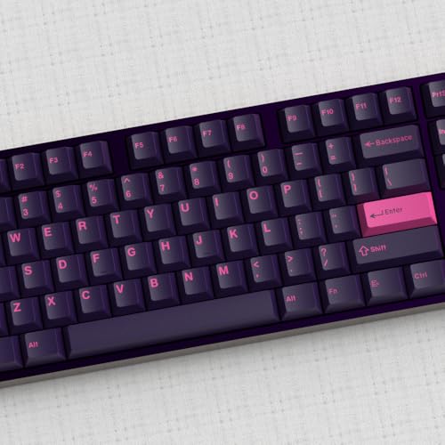 Image of Purple Dye-sub Keycaps, 163 Keys Cherry Profile, Double Shot Keycaps Set, Custom Key caps for MX Switches Mechanical Keyboard(Rhythm)