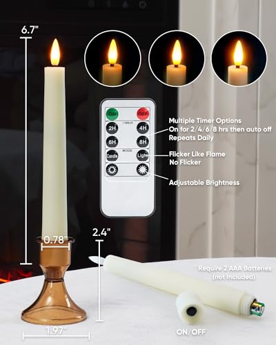 Raycare RDLGL Pack Of 9 Flameless Taper Candles thumb #6