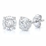 Pendientes de oro de 14 quilates AAAAA con circonita cúbica | Pendientes redondos de oro real | Pendientes de oro de 14 quilates para mujer | Pendientes de tuerca de circonita cúbica para mujer |