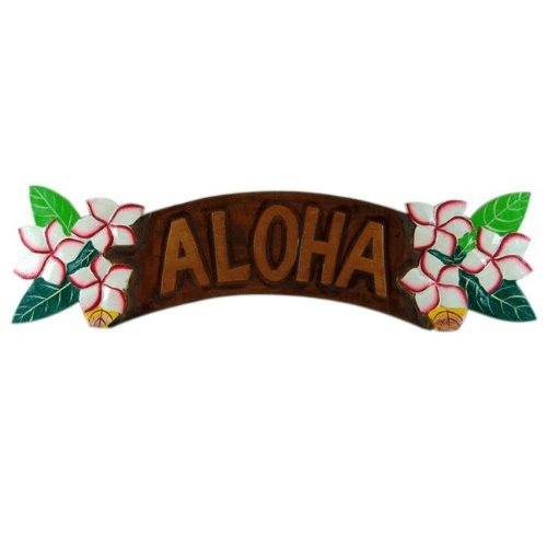 Plumeria Wall Plaque with"Aloha"
