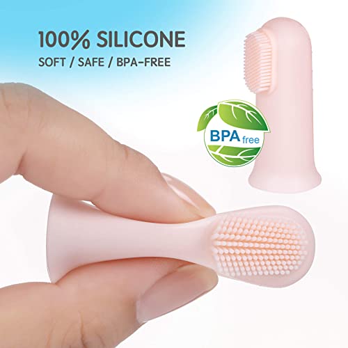 Jochebed Baby Finger Toothbrush For Training Teething - Infant & Toddles & Kids Teeth Brush Soft Babies Tooth Brushing Oral Cleaning Massager To Train Your Child Healthy Oral Habits -3 Pcs #TOP3