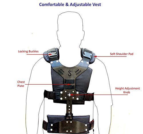 Flycity Stabilizing Single Arm & Vest for Stabilizer 5000/3000/DSLR Nano Handheld Camera Video Steadycam Stabilizer up to 7kg | Stabilization Body Mount System for camcorders Stabilization (FC-AV)