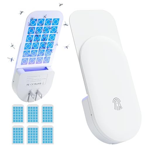 Flying Insect Trap, 2 in 1 Indoor Plug-in Fruit Fly Trap, 1 Trap White and 6 Glue Cards, Fruit Fly Traps for Gnat, Moth, Mosquito, Suitable for Every Part of The Home