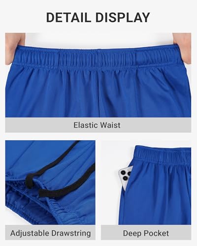 3 Pack Boys Basketball Shorts Kids Youth Athletic Shorts Quick Dry Sport Clothes with Pockets Size 7-14 Years4