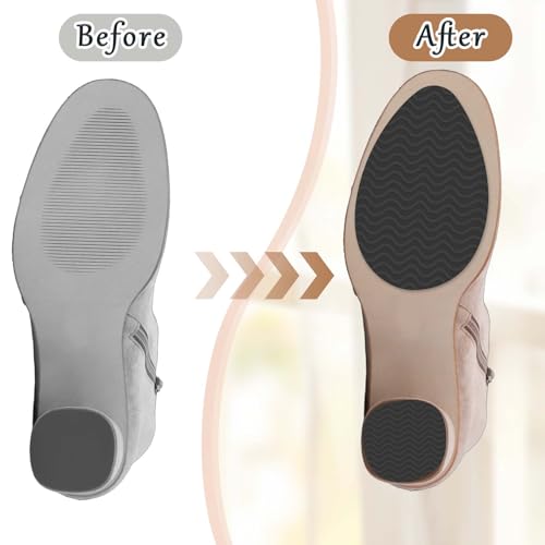 Image of 12 PCS Non Slip Pads for Shoes, Self-Adhesive Bottom of Shoe Grips, Noise Reduction Shoes Cushion Adhesive Shoe Grips, Sole Protectors for High Heels Anti-Shedding Resistant Rubber Sole Prsotector