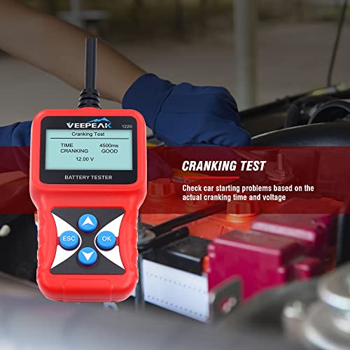 Veepeak 12V Car Battery Tester, Automotive 100-2000 Cca Digital Battery Load Tester Alternator Analyzer Vehicle Charging & Cranking System Testing Tool For Cars, Motorcycles, Boats, Atvs, Rvs #TOP3