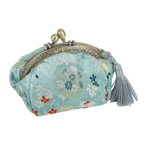 Zibuyu Coin Pouch Zipper Mini Purse Wallet, Light Green, other, Retro
