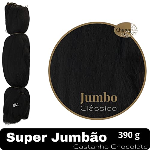 Super Jumbo Cabelo Para Tranças Box Braid Nagô Dread Twist Cherey Pacote 390 Gramas 60 cm Cor:4 Cast
