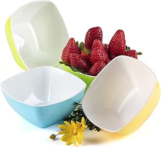 Maxi Nature Cereal Bowl Set of 4 - Microwave, Dishwasher & Freezer Safe - Unbreakable, Lightweight, Durable Plastic Bowls - Use for Salad, Soup, Dessert & More - Standard Size
