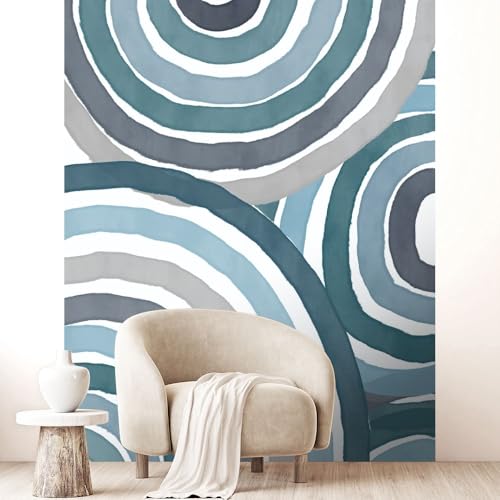 Papier peint pré-encollé cercles géométriques mur de chambre moderne
