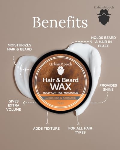 Image of UrbanMooch 5 in 1 Beard Grooming Kit for Men | Face & Beard Wash with Growth Oil, Wax, Brush & Comb | Best Gift for Man | Complete Care solution in One Kit