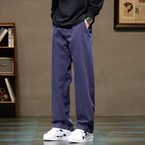 Men's Casual Pants for Spring, Straight-Leg Loose Long Pants for Autumn Winter4