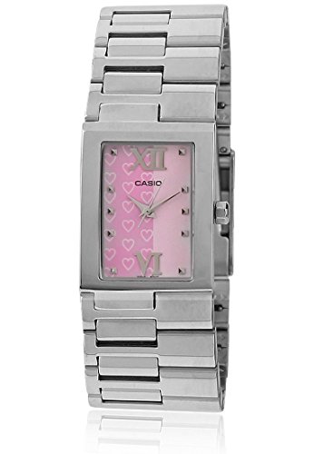 Casio Women's LTP1316D-4A Silver Stainless-Steel Quartz Watch with Pink Dial