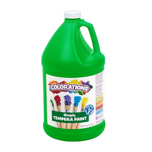 Colorations Paraben-Free Tempera Paint for Kids - 1 Gallon Vibrant Green. Non-Toxic and Made in the USA Classroom Must Haves Bulk Arts and Crafts Supplies