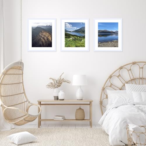 Image of JCJMY 20x24 Picture Frame with 16x20 Mat, Display Photo 16x20 with Mat or 20 x 24 Without Mat, Wall Hanging Large 20 by 24 Poster Frame with Plexiglass, White