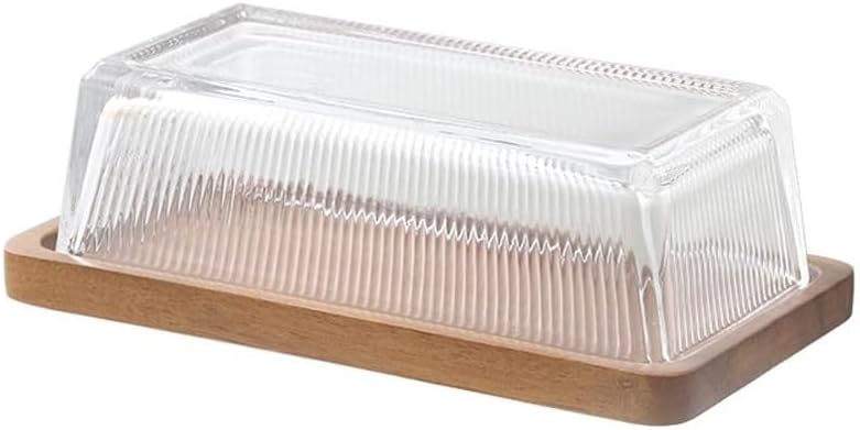 Butter Dishes Rectangular Cheese Butter Plate Cheese Box Storage Box Cake Dessert Bread Dim Sum Plate with Cover Butter Storage
