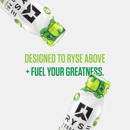 Image of RYSE Loaded Pre Workout Drink - Sour Punch Green Apple - Sugar-Free, Ready to Drink Energy Supplement with 325mg Caffeine, Citrulline & Beta Alanine for Focus & Pump - 12 fl oz Bottles (Pack of 12)