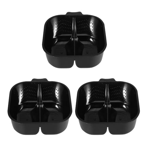 TOYANDONA Bol de Teinture pour Cheveux Noir 3 Pièces en Plastique avec Base Antidérapante, Bol Mélangeur pour Coloration Capillaire Professionnel et Usage à Domicile, Fournitures de