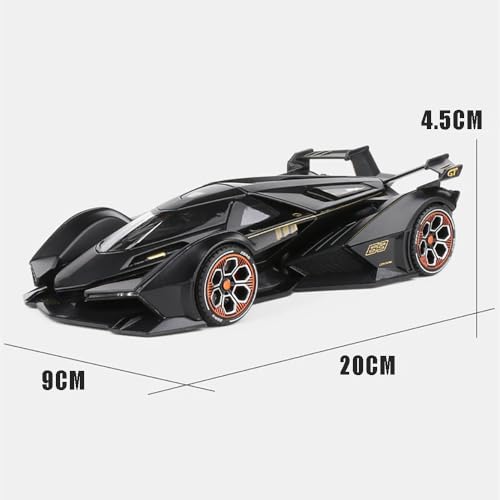 Image of 1:22 Scale Lambo V12 GT Toy Car for Kids Collection Diecast Metal Model Car with Light Sound Pull Back Openable Door