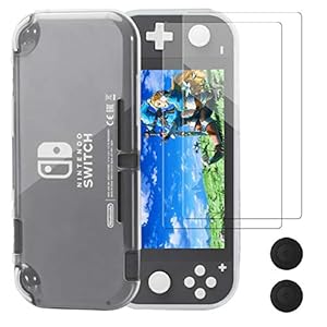 REDTRON Schutzhülle für Nintendo Switch Lite, Comfort TPU Crystal Cover Case mit Hartglas-Schutzfolie & Daumengriffkappen für Nintendo Switch Lite Console 2019