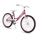 JOYSTAR 24 Inch Girls Bike Ages 8-12 Years Old 24 Inch Bike for Kids Children Bicycle with Handbrake in Fuchsia