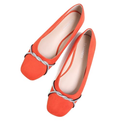 Image of TN TANGNEST Womens Casual Flats Chain Ballet Flats | Fashion Pointed Toe Rhinestone Flats, Comfort Slip On Dress Shoes for Business Work Office Wedding Party
