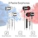 2 Pack Wired Earbuds with Microphone, In-Ear Headphones Wired with Noise Blocking &Volume Control, Premium Sound& Lightweight Corded Earphones for Laptops, Tablets, MP3 & Most 3.5mm Interface Devices