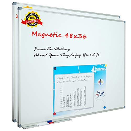 Lockways White Board Dry Erase Board 48 X 36 Inch, 2 Pack Magnetic Whiteboard For Office School And Home #TOP7