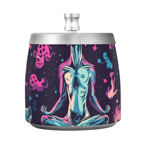 Dogs Doing Yoga Black Stainless Steel Keychain