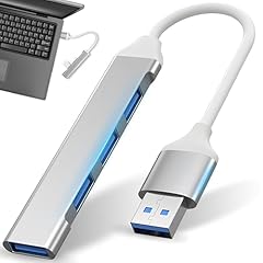 Retoo Hub USB 3.0 Splitter a 4 porte Splitter per PC desktop di superficie per computer desktop portatile Console Windows Flash Drive Stampanti Tastiere Dispositivi 5 Gbps Porte dati multiple Argento