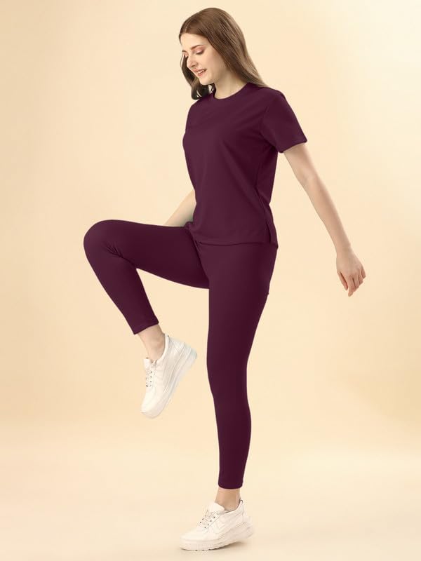 Image of DTR FASHION Cotton Blend Styled With Solid Lining Tracksuit | Co-ord Set For Women| Active Wear Suit Set For Women