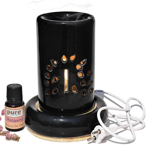 Image of Pure Source India Electric Aroma Diffuser Black Color with 10 ML Relaxing Aroma Oil