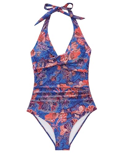 Image of SUUKSESS Women Sexy Tummy Control One Piece Swimsuits Halter Push Up Bathing Suits