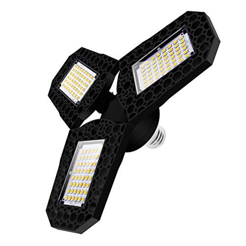 Mobestech Lâmpada LED de deformação para teto alto Lâmpada de garagem dobrável de três folhas para o