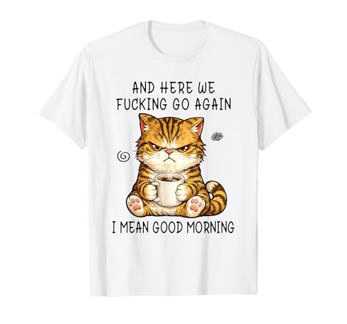 Cute Angry Cat Drinking Coffee Tabby Cat Morning Mood Meme T�V���c