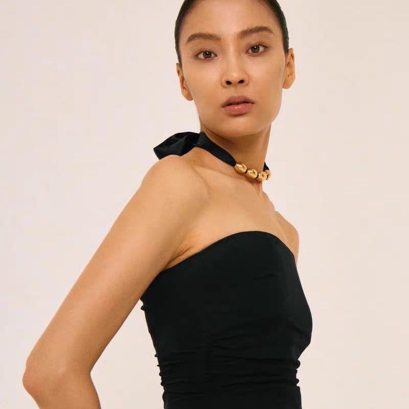 Miniatura 6 de Collar de bufanda para mujer, collar con dije, collar de cuentas de oro de 18 quilates, collar vintage de estilo francés, regalo de joyería para