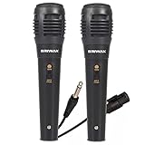 Kit 2 Microfone Dinâmico Cabo 5 Metros P10 Caixa de Som Karaokê Instrumentos Profissional