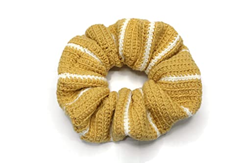 Extra Large Hair Scrunchies Elastic Ties HairBand Handmade Crochet - Brown