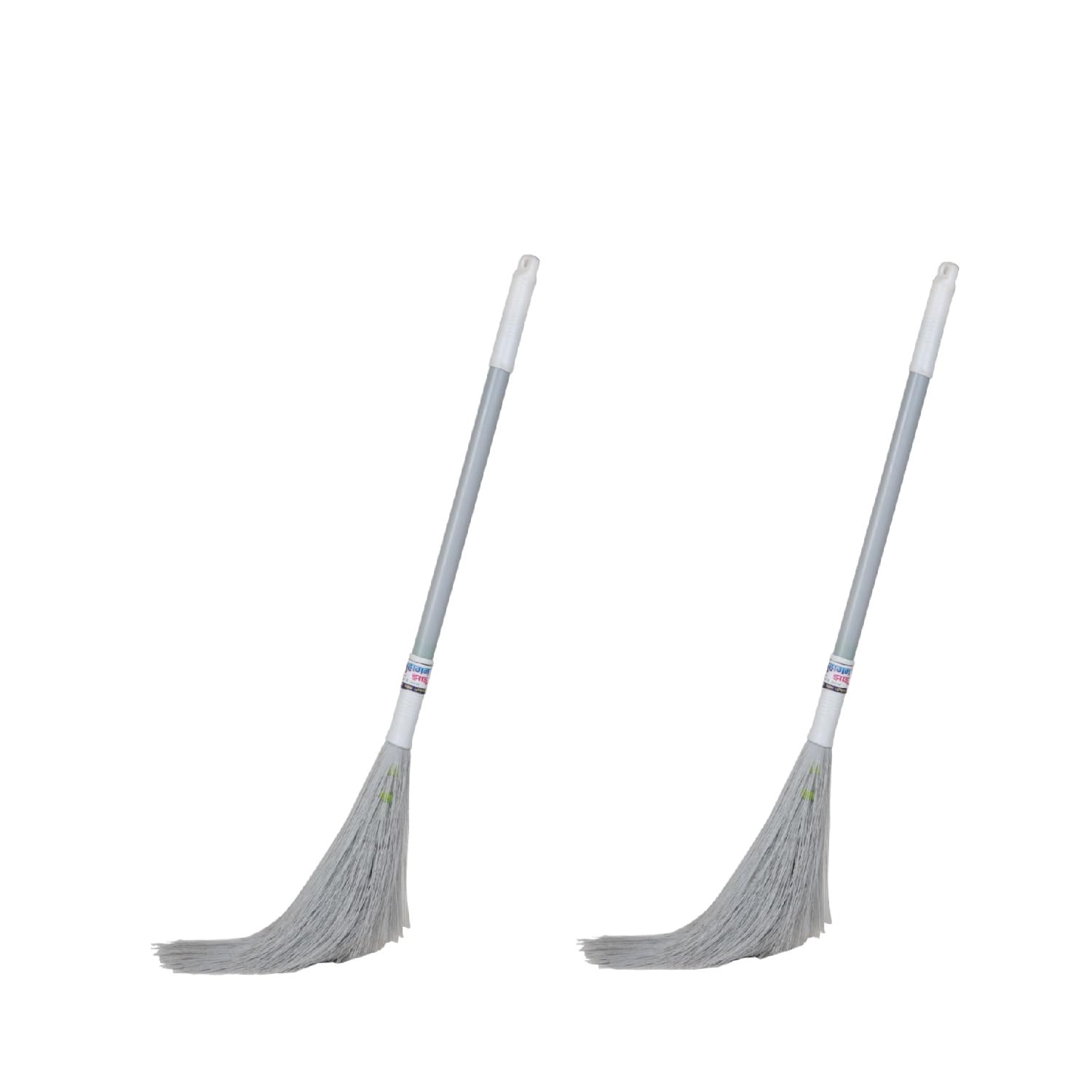 HARI RAM GULAB RAI Clean Sweep Plastic Broom | NO DUST Broom | Long Plastic Handle Jhadu | 3 Times More Durable | Reach Wide Area | Dry and Wet Use | for Home, Pantry & Office Cleaning - Pack of 2 (B0D4ZD74DX) Amazon Price History, Amazon Price Tracker