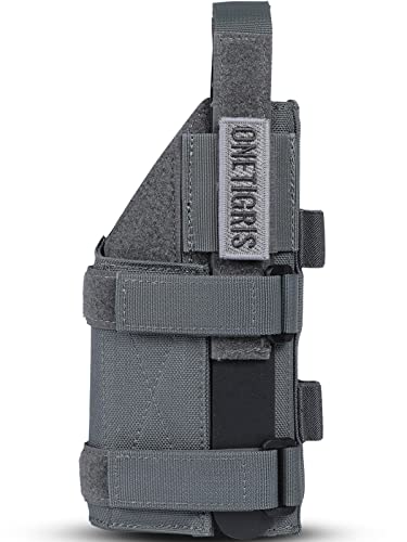 OneTigris MOLLE Holster – Right Handed Nylon Holster for Most Compact Medium Full Size (Gray)