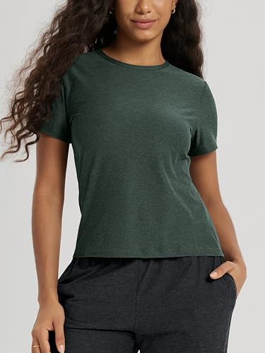 Image of ODODOS Women's Short Sleeve Performance T-Shirts - Ultra Soft odSTRATUM Tech Crew Neck Tee UPF 50+ Essential Top