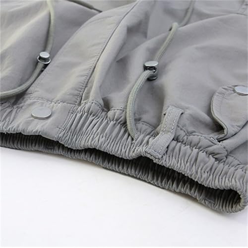 Moonker Casual Cargo Pants for Girls Baggy Wide Leg Solid Color Elastic High Waisted Straight Trousers Summer2