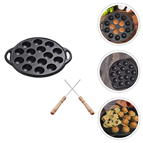 Angoily Prato de Escargot de Ferro Fundido Takoyaki Prato de Caracol Forma de Bola de Panqueca Antia