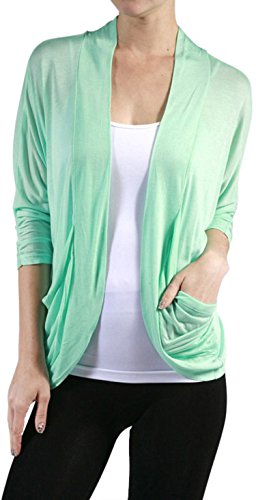 Image of ToBeInStyle Womens Open Front Casual Shrug Lightweight Layering Cardigan Sleeveless or Short Sleeve