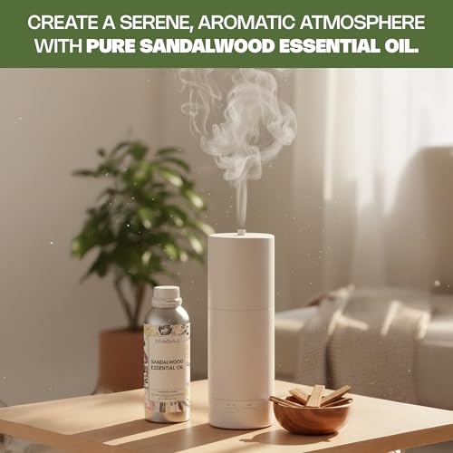 Image of VedaOils Sandalwood Oil 100ml | 100% Pure & Natural Sandalwood Essential Oil for Home Fragrance | Ideal for Diffusers, Candles & Air Fresheners | Calming Aroma for Relaxation & Aromatherapy