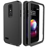 Case for LG K30 X410/LG Premier Pro L413DL/LG Phoenix Plus/LG Xpression Plus, AMENQ 3 IN 1 Heavy Duty Protection with Shockproof Silicone Rubber Shell and Scratch Resistant PC Armor Phone Cover -Black