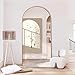 ZHUNFA Arched Full Length Mirror, 71x32 Oversized Floor Mirror with Stand, Gold Mirror Full Length, Aluminum Full Body Dressing Mirrors with Arched-Top, Leaning for Living Room, Bedroom