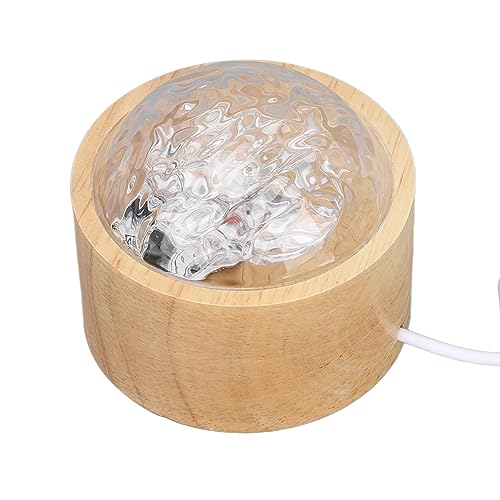 Yinhing Lámpara de Onda de Agua Dinámica RGB 16 Riencias Ajustables de Color Base de Madera Original para Estudio de Sala de Estar